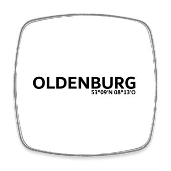 Oldenburg Koordinaten - Viereckiger Kühlschrankmagnet - Weiß - Vorne