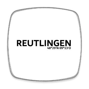 Reutlingen Koordinaten - Viereckiger Kühlschrankmagnet - Weiß - Vorne