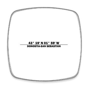 Donostia-San Sebastián coordinates - Square fridge magnet - white - Front