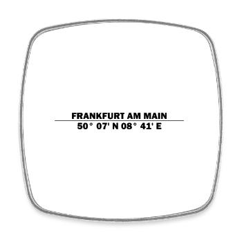 Coordonnées de Francfort-sur-le-Main - Magnet carré - blanc - Devant