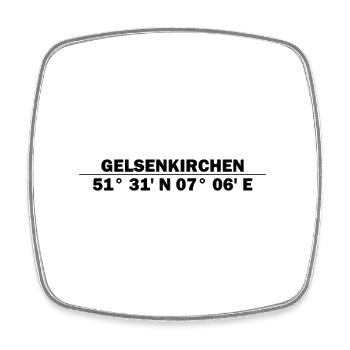 Gelsenkirchen Koordinaten - Viereckiger Kühlschrankmagnet - Weiß - Vorne