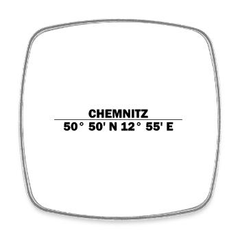 Chemnitz Coordinates - Square fridge magnet - white - Front