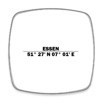 Essen Koordinaten - Viereckiger Kühlschrankmagnet - Weiß - Vorne
