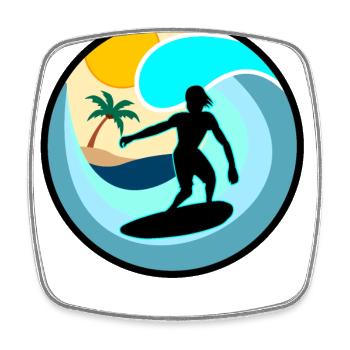 Surfen Skimboarding Surfer Skimboard Wellenreiten - Viereckiger Kühlschrankmagnet - Weiß - Vorne