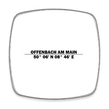 Offenbach am Main Koordinaten - Viereckiger Kühlschrankmagnet - Weiß - Vorne