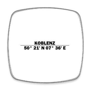 Koblenz Koordinaten - Viereckiger Kühlschrankmagnet - Weiß - Vorne