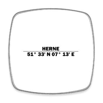 Herne Koordinaten - Viereckiger Kühlschrankmagnet - Weiß - Vorne