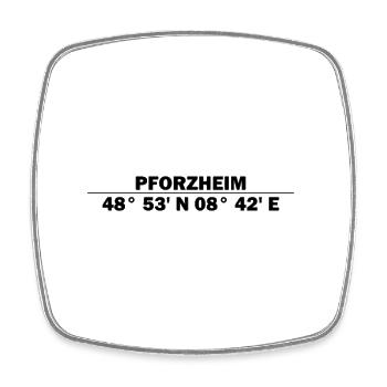 Coordonnées de Pforzheim - Magnet carré - blanc - Devant