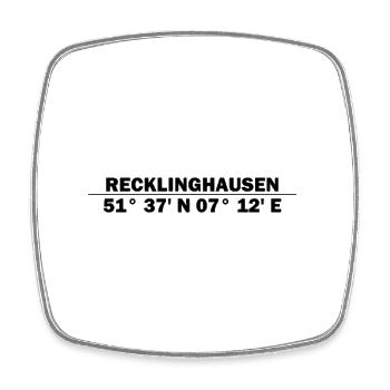 Recklinghausen Koordinaten - Viereckiger Kühlschrankmagnet - Weiß - Vorne