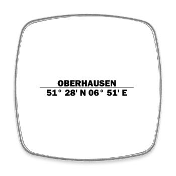 Oberhausen Koordinaten - Viereckiger Kühlschrankmagnet - Weiß - Vorne