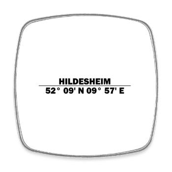Coordonnées de Hildesheim - Magnet carré - blanc - Devant