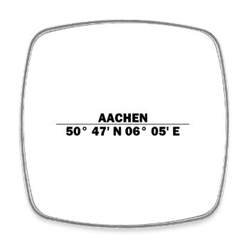 Aachen Koordinaten - Viereckiger Kühlschrankmagnet - Weiß - Vorne
