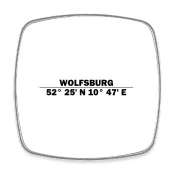 Wolfsburg Koordinaten - Viereckiger Kühlschrankmagnet - Weiß - Vorne
