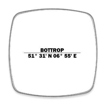 Bottrop coordinates - Square fridge magnet - white - Front
