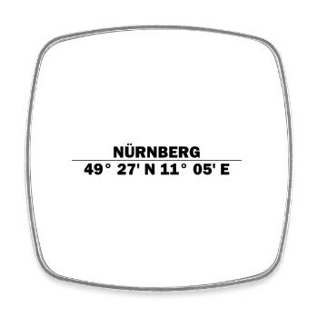 Nuremberg coordinates - Square fridge magnet - white - Front