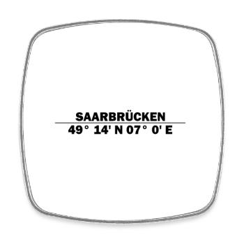 Coordonnées de Sarrebruck - Magnet carré - blanc - Devant