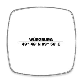 Coordonnées de Würzburg - Magnet carré - blanc - Devant