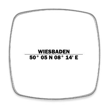 Wiesbaden Koordinaten - Viereckiger Kühlschrankmagnet - Weiß - Vorne