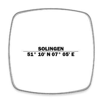 Solingen Koordinaten - Viereckiger Kühlschrankmagnet - Weiß - Vorne