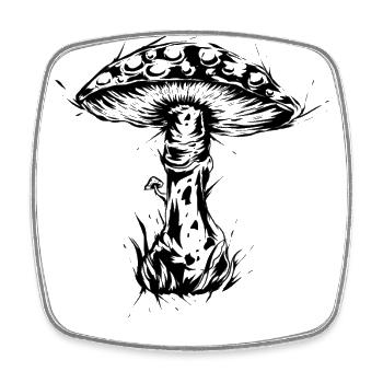 Pilz - Viereckiger Kühlschrankmagnet - Weiß - Vorne