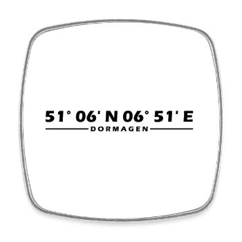 Coordonnées de Dormagen - Magnet carré - blanc - Devant