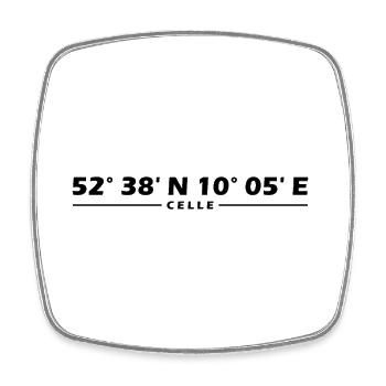 Celle coordinates - Square fridge magnet - white - Front