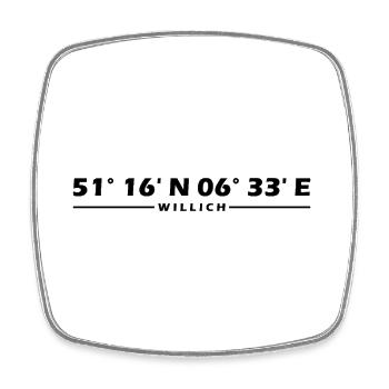 Willich Coordinates - Square fridge magnet - white - Front