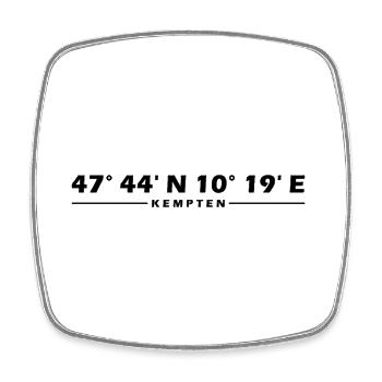 Kempten coordinates - Square fridge magnet - white - Front