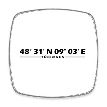 Tübingen Coordinates - Square fridge magnet - white - Front