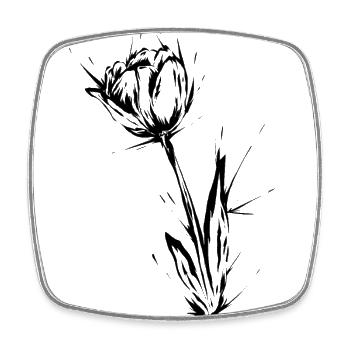 Tulpe Blume - Viereckiger Kühlschrankmagnet - Weiß - Vorne