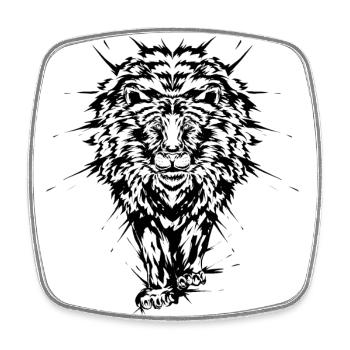 Lion - Square fridge magnet - white - Front
