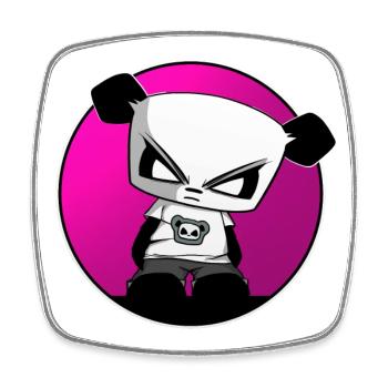 Gaming Panda Gangsta Panda lustig süß cool - Viereckiger Kühlschrankmagnet - Weiß - Vorne