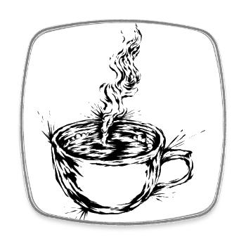 Kaffee Tasse - Viereckiger Kühlschrankmagnet - Weiß - Vorne