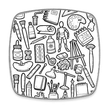Art and creativity - Square fridge magnet - white - Front