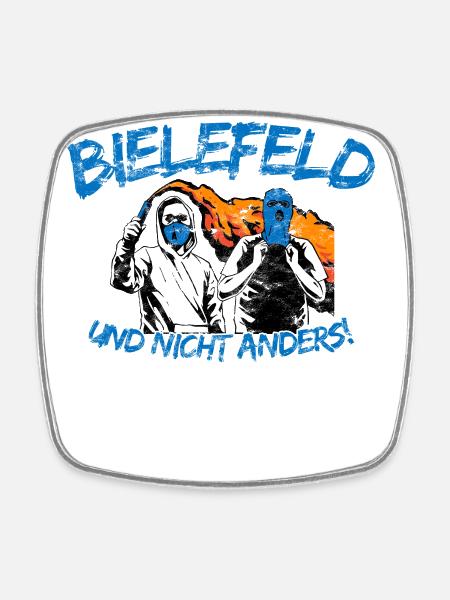 Bielefeld und nicht anders UPDATE - Viereckiger Kühlschrankmagnet - Weiß