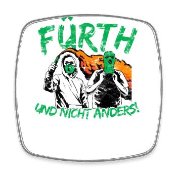Fürth und nicht anders UPDATE - Viereckiger Kühlschrankmagnet - Weiß - Vorne