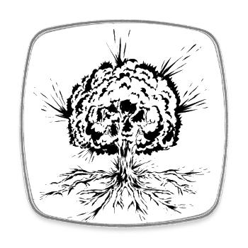 Arbre avec des racines - Magnet carré - blanc - Devant