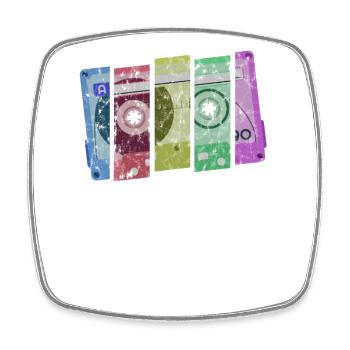 Cassette Colours - Square fridge magnet - white - Front