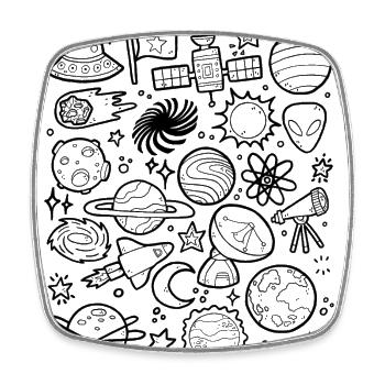 Astronomie, Espace, Univers, Espace, Planètes - Magnet carré - blanc - Devant