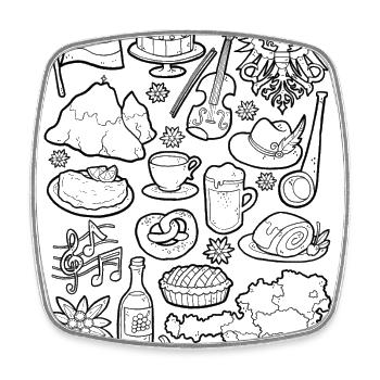 Austria - Square fridge magnet - white - Front