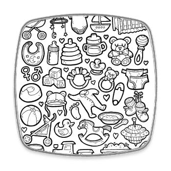 Baby - Square fridge magnet - white - Front