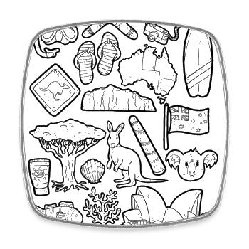 Australien - Viereckiger Kühlschrankmagnet - Weiß - Vorne