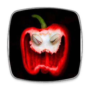 red demonic laughter for Halloween - Square fridge magnet - white - Front