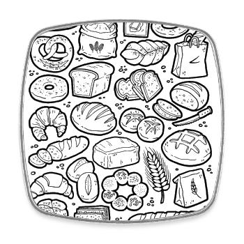 Brot backen - Viereckiger Kühlschrankmagnet - Weiß - Vorne