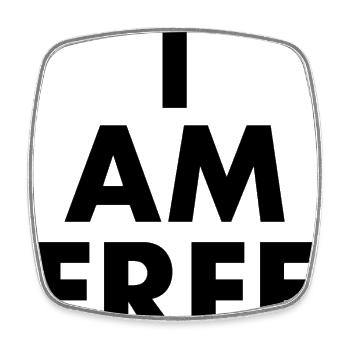 I am free - Square fridge magnet - white - Front
