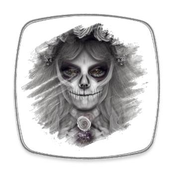 Totenkopf - Viereckiger Kühlschrankmagnet - Weiß - Vorne