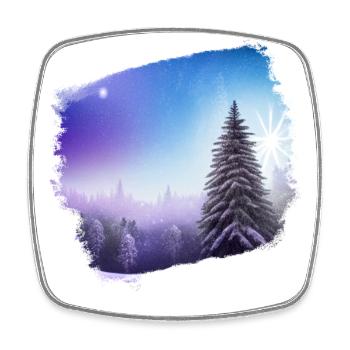 Winterlandschaft - Viereckiger Kühlschrankmagnet - Weiß - Vorne