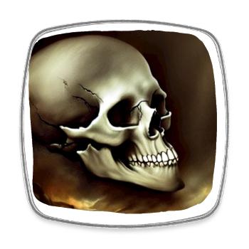 Totenkopf für Rocker - Viereckiger Kühlschrankmagnet - Weiß - Vorne