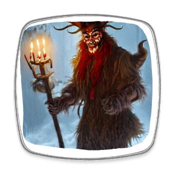 Krampus - Square fridge magnet - white - Front