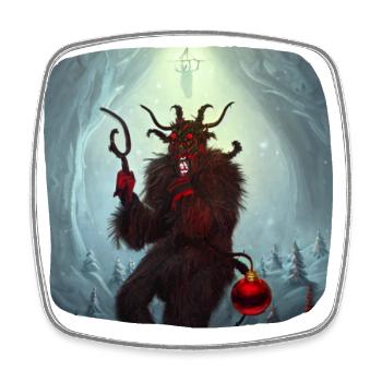 Bad Krampus - Square fridge magnet - white - Front
